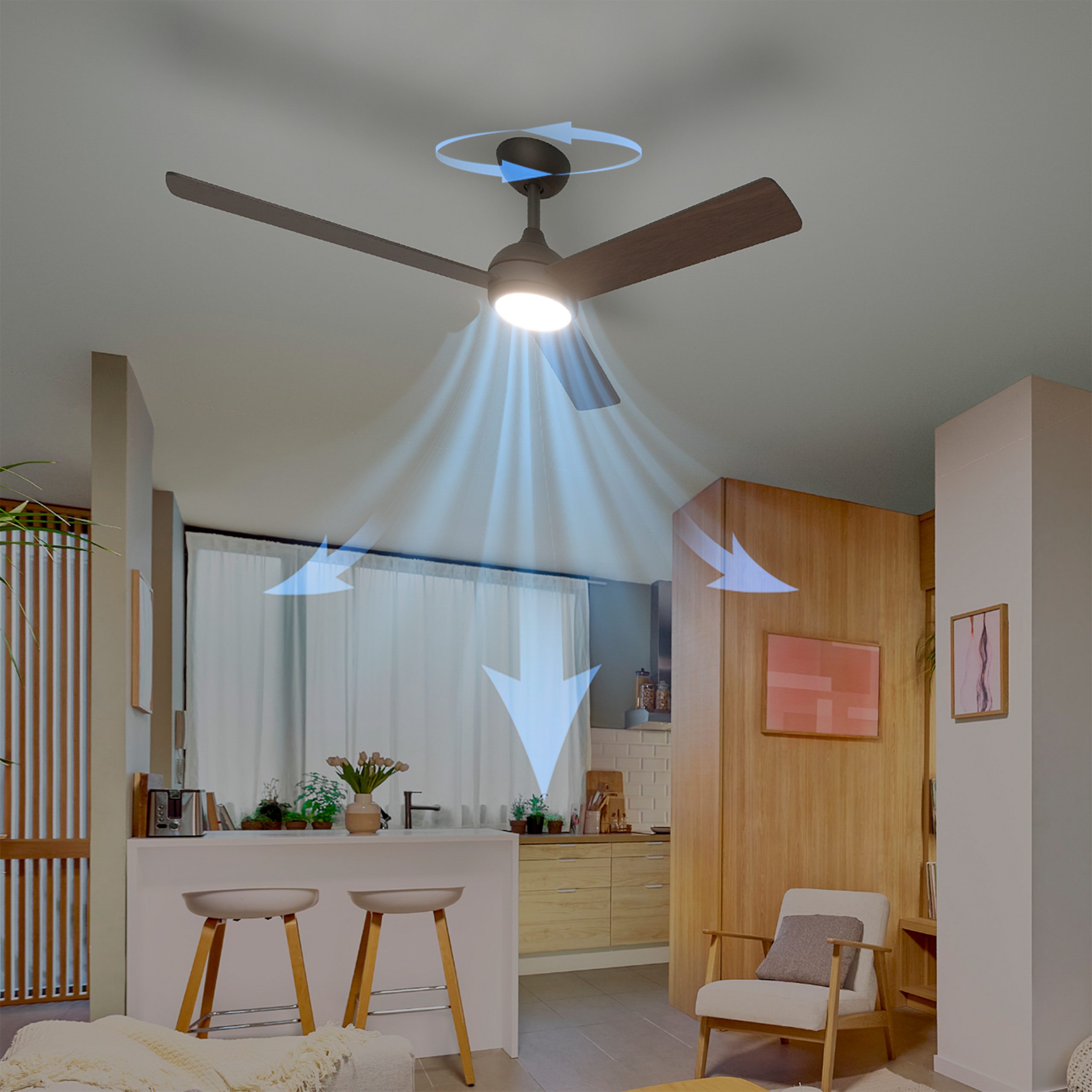 PHILIPS 929004751501 Ventilatore Soffitto Velyx Legno Nero LED 132cm - Image 4