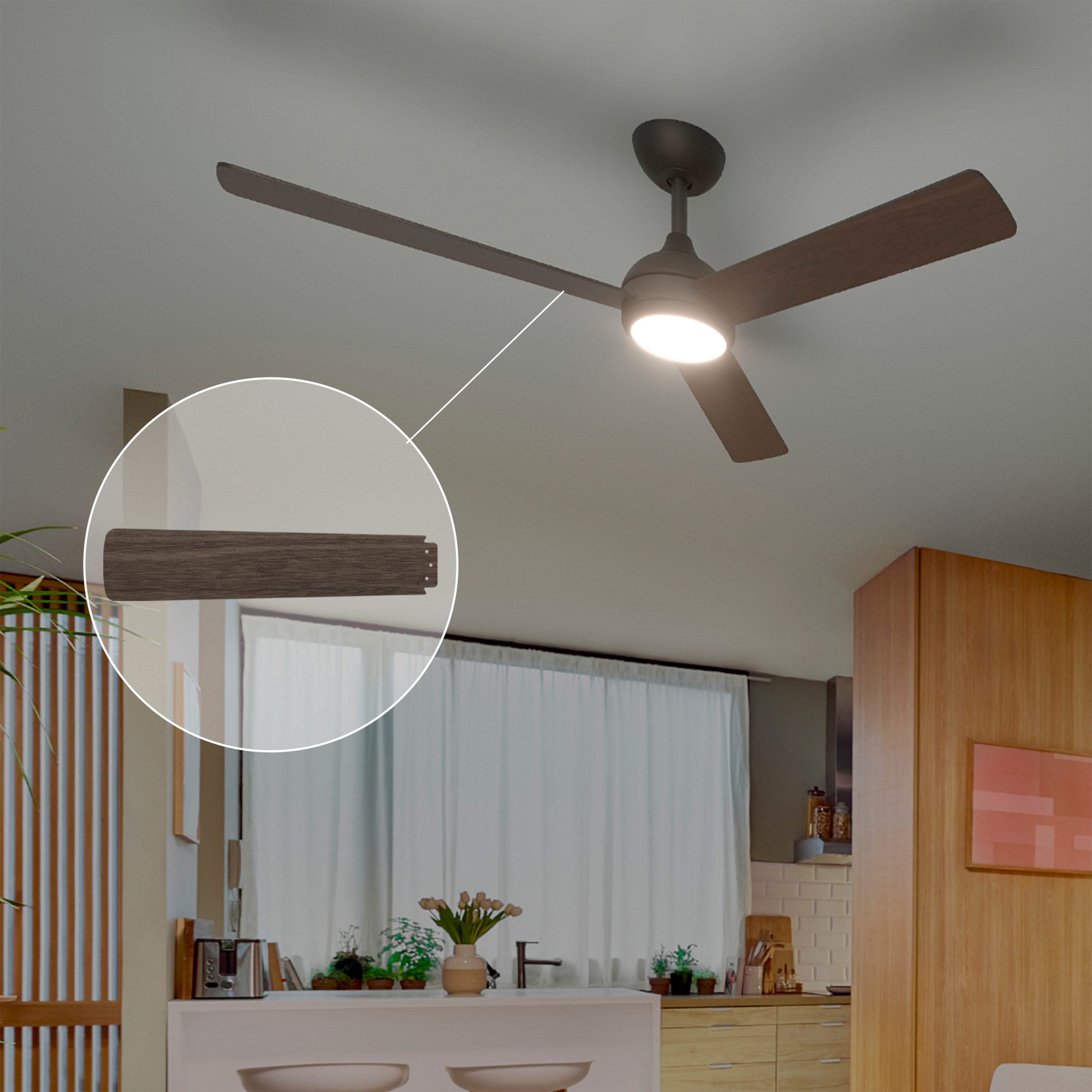 PHILIPS 929004751501 Ventilatore Soffitto Velyx Legno Nero LED 132cm - Image 6
