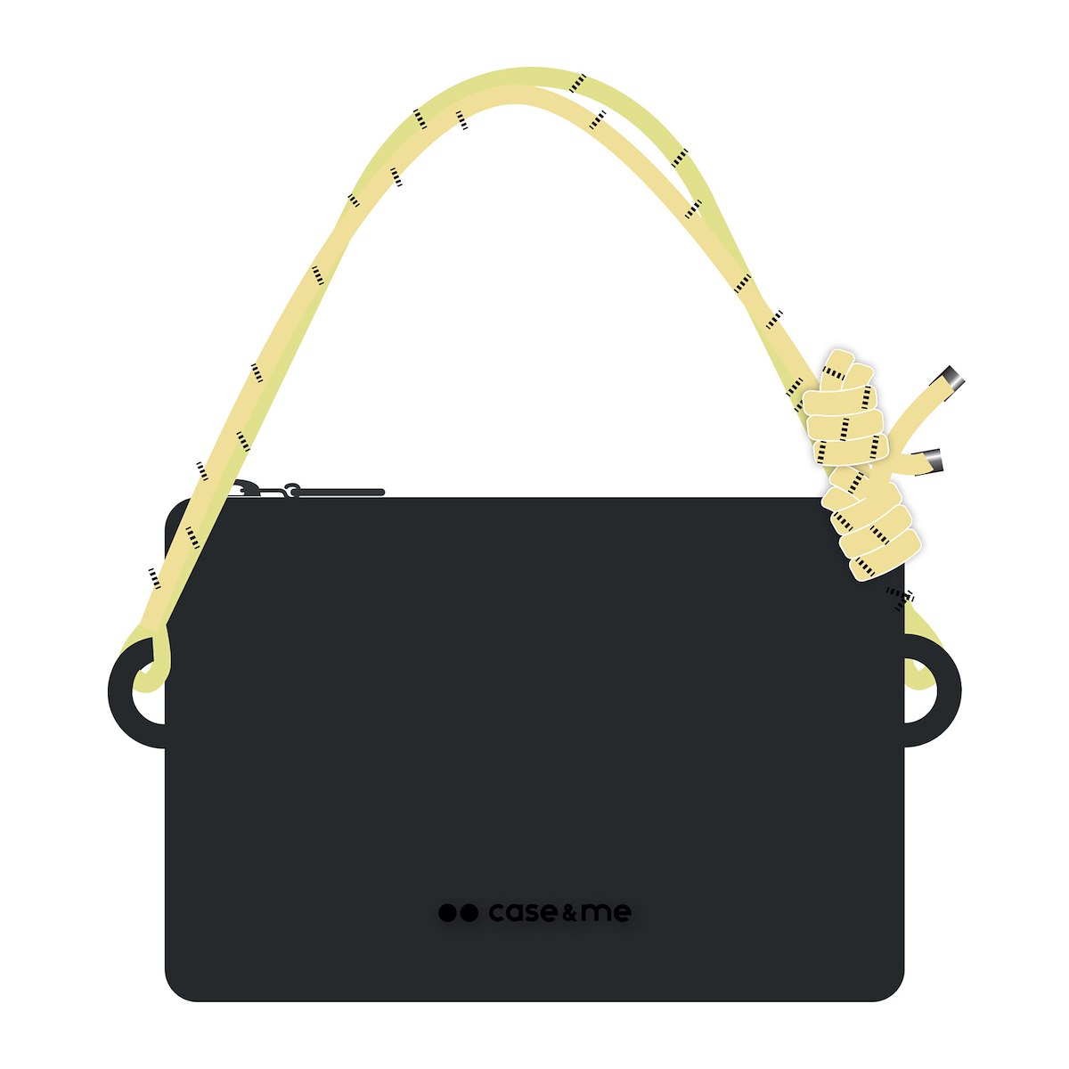 CASE&ME CMSILBAGCUSTOMMBLK Borsa Silicone Taglia M Nero