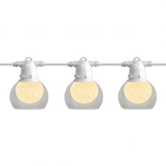 ON 22025025 Catena Luminosa Esterno 10 Portalampade Bianca 8 Metri