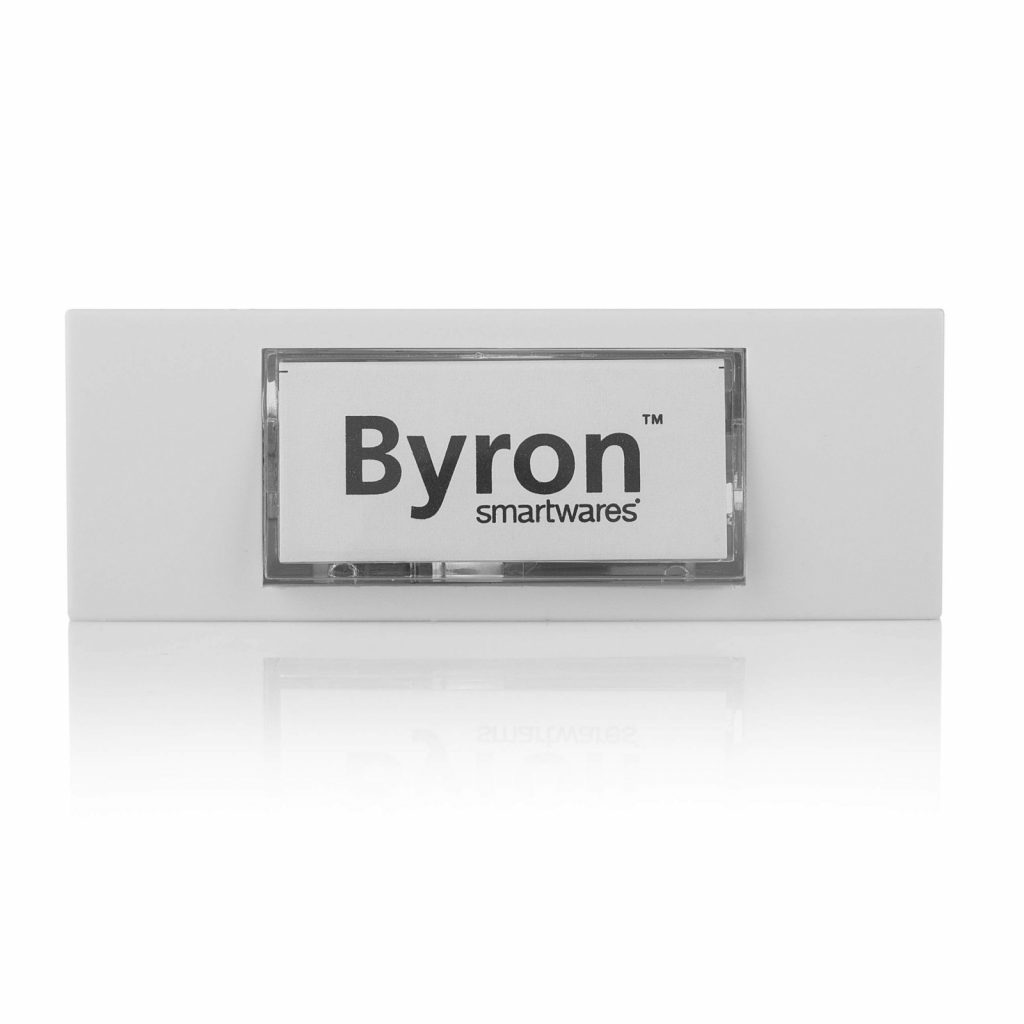 BYRON 1000798 Pulsante Campanello Cablato Bianco Con Targa