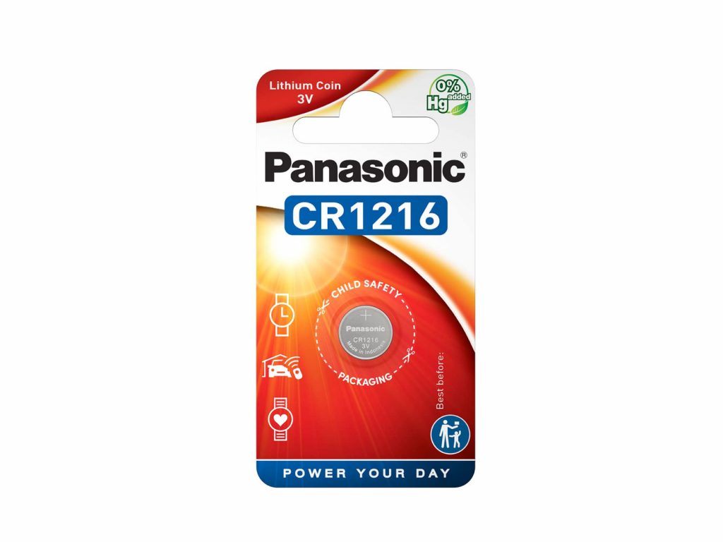 PANASONIC CR-1216 Pila Bottone Litio 3V Lunga Durata