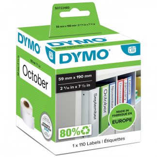 DYMO S0722480 Etichette Large Per Registratori 59x190mm Bianche