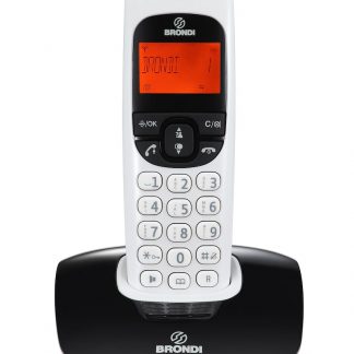 BRONDI NICEBIANCONERO Telefono Cordless DECT GAP Sveglia Voce Nero Bianco
