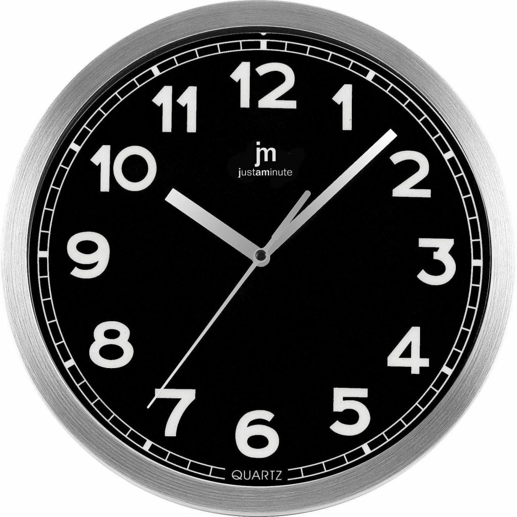 JUSTAMINUTE 14928N Orologio Parete Quarzo Alluminio Nero