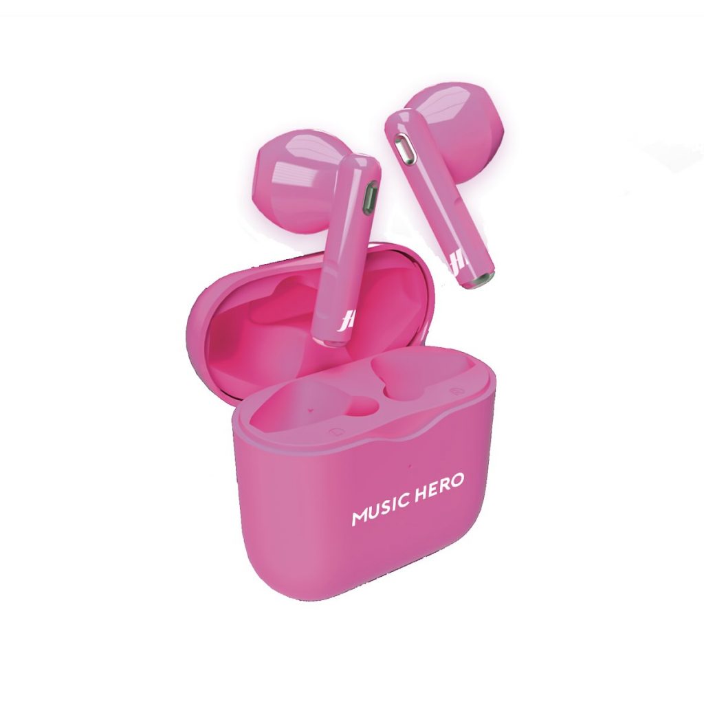 SBS MHTWSFLUOG Auricolari TWS Fluorescenti Rosa Touch Microfono