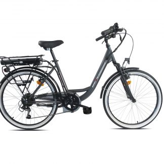 SMARTWAY C4D4SCG Ebike City Acciaio 36V 10.4Ah Ruota 26 Autonomia 50km Grigia