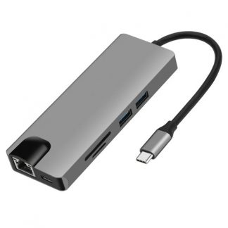 NUDO ADPTYC9IN101GR Hub USB 9 In 1 3 3 0 Type C Jack 3 5mm Rj45 Grigio