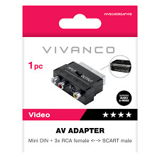VIVANCO VVVSCAR3RCAFVHS Adattatore Scart SVHS RCA Femmina Maschio Nero