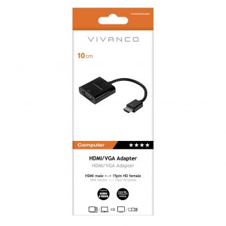 VIVANCO VVVADHDMIVGAMF Adattatore HDMI Maschio VGA Femmina 10cm Nero