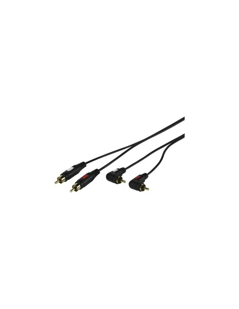VIVANCO VVACAB2RCAMM9015 Cavo Audio RCA Stereo Angolato 1 5 Metri Nero