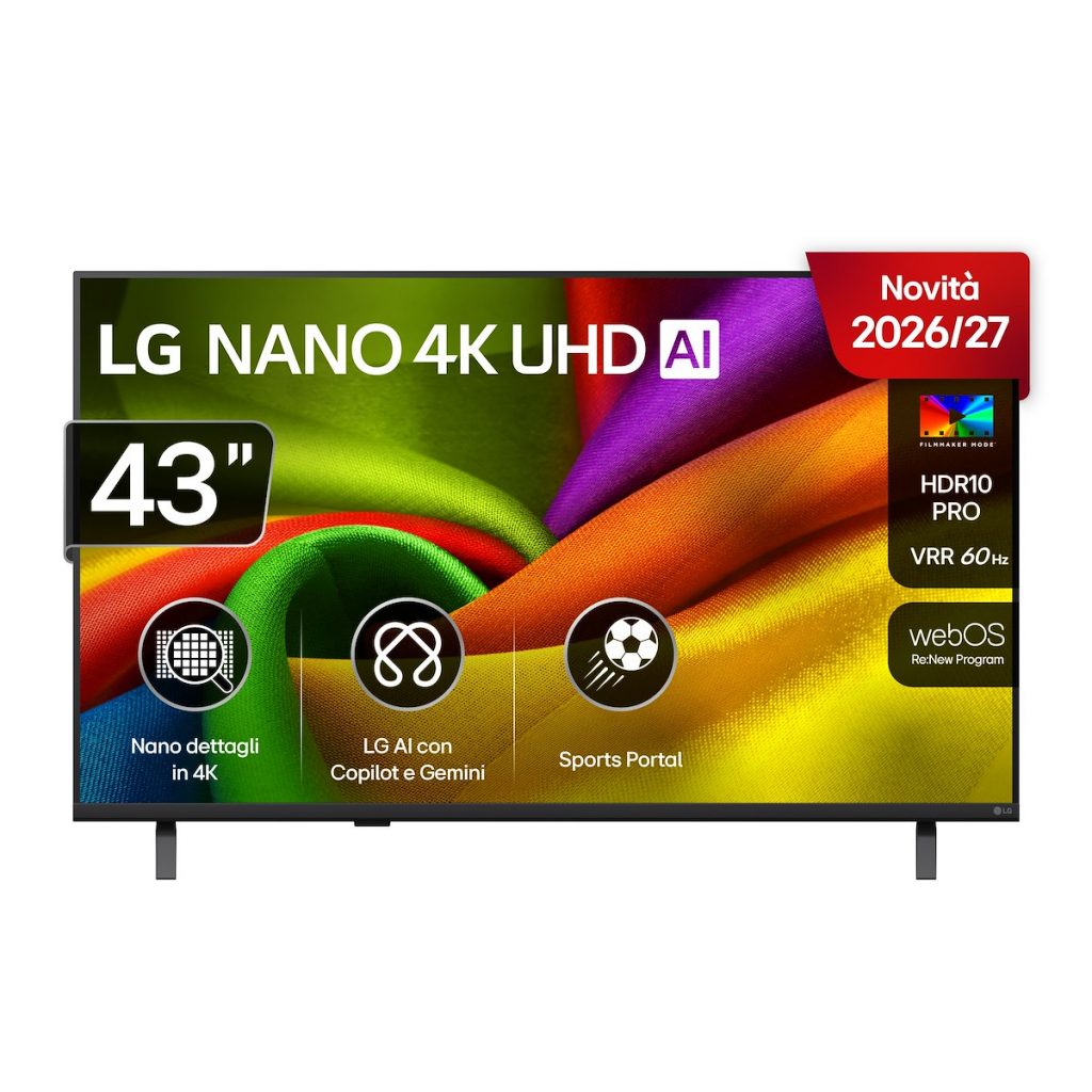 LG 43NU850B6LA Smart TV 43 Pollici 4K UHD WebOS Multi AI