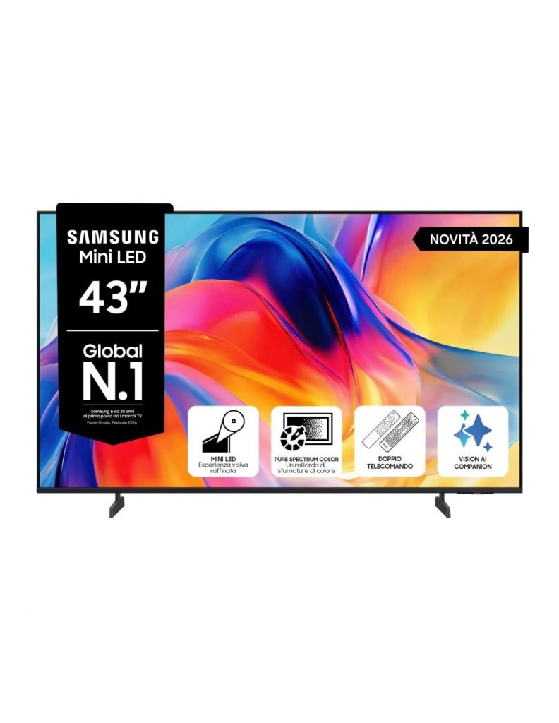 SAMSUNG UE43M70HAUXZT Smart TV 43 Pollici Mini LED UHD 4K Tizen DVBT2 S2