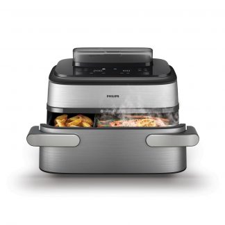 PHILIPS NA56502 Friggitrice Aria Doppia Cesto Vapore Inox 9 5L 2750W