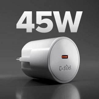 SBS TETRSCHU1CPD45 Caricatore Rete Viaggio Schuko USB C PD 45W Bianco